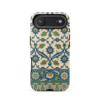 La Decoration Arabe 52 - Emile Prisse D’avennes Phone Case Iphone 17 Air / Matte Beige Blue Floral Patterned Phone Case Geometric Design