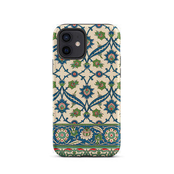 La Decoration Arabe 52 - Emile Prisse D’avennes Phone Case Iphone 12 / Matte Beige Phone Case Intricate Blue Green Red Floral émile Prisse