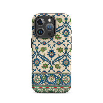 La Decoration Arabe 52 - Emile Prisse D’avennes Phone Case Iphone 16 Pro / Matte Phone Case Intricate Blue Green Cream Floral Tile émile