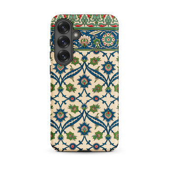 La Decoration Arabe 52 - Emile Prisse D’avennes Phone Case Samsung Galaxy S25 Plus / Matte Phone Case Intricate Blue Green Floral Pattern
