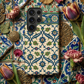 La Decoration Arabe 52 - Emile Prisse D’avennes Phone Case Phone Case Intricate Blue Green Floral Tile Pattern émile Prisse D’avennes,