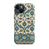 La Decoration Arabe 52 - Emile Prisse D’avennes Phone Case Iphone 15 Plus / Matte Phone Case Intricate Blue Green Cream Floral Pattern