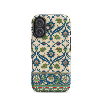 La Decoration Arabe 52 - Emile Prisse D’avennes Phone Case Iphone 16 / Matte Beige Phone Case Adorned Intricate Blue Green Floral émile