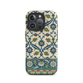 La Decoration Arabe 52 - Emile Prisse D’avennes Phone Case Iphone 16 Pro / Matte Phone Case Intricate Blue Green Cream Floral Tile émile