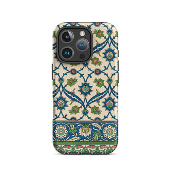 La Decoration Arabe 52 - Emile Prisse D’avennes Phone Case Iphone 16 Pro / Matte Intricate Blue Green Cream Floral Tile émile, Islamic Art,