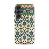 La Decoration Arabe 52 - Emile Prisse D’avennes Phone Case Samsung Galaxy S25 Plus / Matte Phone Case Intricate Blue Green Floral Pattern