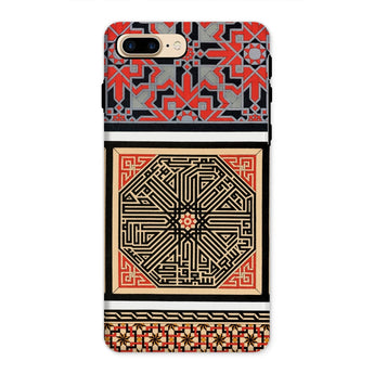 La Decoration Arabe 80 - Emile Prisse D’avennes Art Phone Case Iphone 8 Plus / Matte Decorative Phone Case Intricate Geometric Patterns Red