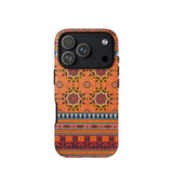 La Decoration Arabe 9 + 10 - Emile Prisse D’avennes Phone Case Iphone 17 Pro / Matte Orange Purple Patterned Phone Case Geometric Design