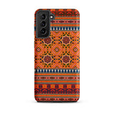 La Decoration Arabe 9 + 10 - Emile Prisse D’avennes Phone Case Samsung Galaxy S21 Plus / Matte Vibrant Orange Red Geometric-patterned Phone