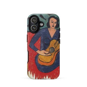 La Musique - Henri Matisse Fauvist Phone Case Iphone 17 / Matte Blue Guitar Case Red White Patterned Design Durable Henri Matisse Tough,