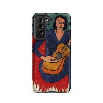 La Musique - Henri Matisse Fauvist Phone Case Samsung Galaxy S21 / Matte Phone Case Stylized Painting Woman Blue Guitar Bold Henri Matisse