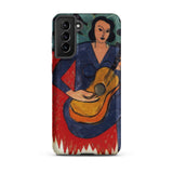 La Musique - Henri Matisse Fauvist Phone Case Samsung Galaxy S21 Plus / Matte Phone Case Stylized Painting Woman Blue Orange Guitar Henri