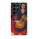 La Musique - Henri Matisse Fauvist Phone Case Samsung Galaxy S24 Ultra / Matte Phone Case Stylized Painting Woman Blue Orange Guitar Henri