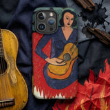 La Musique - Henri Matisse Fauvist Phone Case Vibrant Hand-painted Phone Case Stylized Woman Blue Yellow Henri Matisse Tough, Tough Phone,