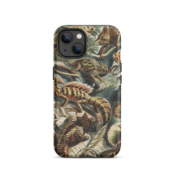 Lacertilia - Ernst Haeckel Lizard Taxonomy Phone Case Iphone 13 / Matte Chameleon-patterned, Coiled Silence Mobile Cases