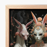 Framed Artwork Two Ethereal Figures Long Pointed Ears Fine Art Paper, Print, Bold Statements