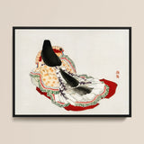 Lady in a Kimono - Kōno Bairei Meiji Geisha Art Print / Canvas, 16x12’’ / 41x31cm / Black Frame, Posters Prints & Visual Artwork, Toby Leon