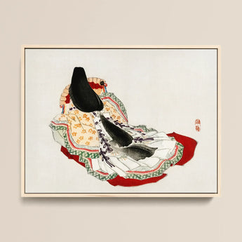 Lady in a Kimono - Kono Bairei Meiji Geisha Art Print / Canvas Framed Japanese Woodblock Print Traditional Doll Ornate Layered Kōno
