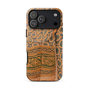 Lady in Waiting - Royal Siam Mural Phone Case Iphone 17 Pro Max / Matte Wooden Phone Case Intricate Paisley Pattern Green Accents Siamese