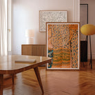 Lady in Waiting - Royal Siam Thai Mural Art Print, Framed Abstract Artwork Colorful Patterns Geometric Shapes