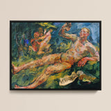 Lament - Anton Kolig Fine Art Print / Canvas Framed Painting Nude Male Figure Expressive Impressionistic Style Kolig’s ?Lament”, Green T