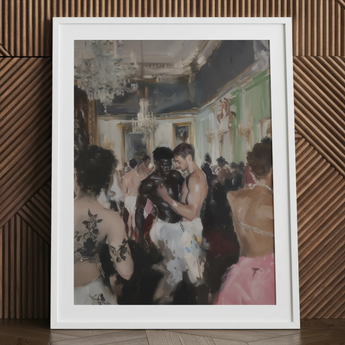 Last Dance - Stampa artistica gay rave vintage luxe / Tela, 24x32’’ / 61x81cm / Cornice bianca / Passe-partout, Poster Stampe e Opere d’arte visiva, Toby