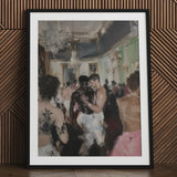 Last Dance - Luxe Vintage Gay Rave Art Print / Canvas Black-framed Vibrant Impressionistic Depiction Elegant Ballroom, Desire Waltzes