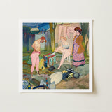 Le Cirque Corvi - Georges De Feure Art Nouveau Print / Canvas Watercolor Three Figures Garden Scene Framed, Belle époque Circus, Prints