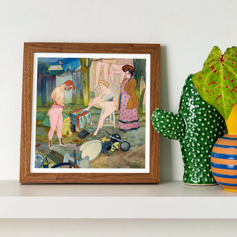 Le Cirque Corvi - Georges De Feure Art Nouveau Print / Canvas Framed Painting Colorful Domestic Scene Figures Interior, Belle époque