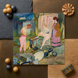Le Cirque Corvi - Georges De Feure Art Nouveau Print / Canvas Vintage-style Watercolor Painting Three Figures Outdoor Scene Soft, Belle