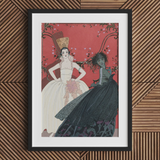 Le Jour et La Nuit - George Barbier 1920s Art Print / Canvas, 20x30’’ / 51x76cm / Black Frame / Matboard, Posters Prints & Visual Artwork,