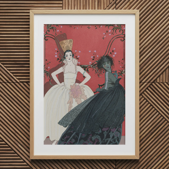 Le Jour et La Nuit - George Barbier 1920s Art Print / Canvas, 20x30’’ / 51x76cm / Natural Frame / Matboard, Posters Prints & Visual