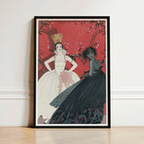 Art Deco Framed Poster Two Elegantly Dressed Women George Barbier’s Le Jour, Barbier Print, Mesmerizing Ballet