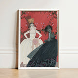 Artistic Framed Poster Two Elegantly Dressed Women Vintage George Barbier’s Le Jour, Barbier Art Print, Mesmerizing Ballet