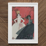 Le Jour et La Nuit - George Barbier 1920s Art Print / Canvas Framed Nouveau-style Two Elegantly Dressed Women Barbier’s, Mesmerizing Ballet
