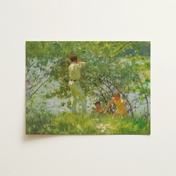 Leafy June - Henry Scott Tuke Art Print / Canvas, Dappling Riverbank Grasses Prints