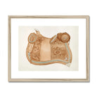 Leather Saddle - Ranka S. Woods 1930s Art Print, Ornate Leather Saddle Decorative Tooled Patterns Turquoise Trim