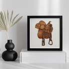 Leather Saddle - William Mcauley 1930s Equestrian Art Print, Framed Watercolor Illustration Brown Leather Western Saddle