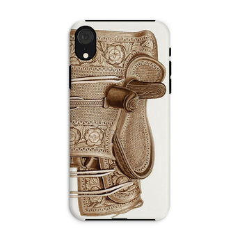 Leather Side Saddle - Frank C. Barks Equestrian Phone Case Iphone Xr / Matte Phone Case Saddle Design Equestrian Art Iphone Case,