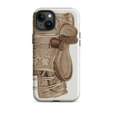 Leather Side Saddle - Frank C. Barks Equestrian Phone Case Iphone 15 Plus / Matte Ornate Saddle-themed Phone Case Equestrian Art Iphone