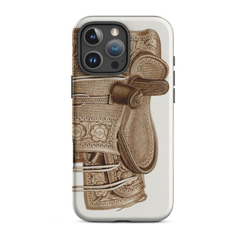 Leather Side Saddle - Frank C. Barks Equestrian Phone Case Iphone 16 Pro Max / Matte Phone Case Saddle Design Equestrian Art Iphone Case,
