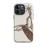 Leather Spur - Vera Van Voris 1930s Art Phone Case Iphone 15 Pro Max / Matte Western Spur Phone Case Vera Voris, Voris Art, Thousand