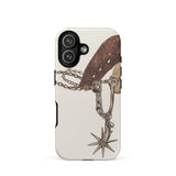 Leather Spur - Vera Van Voris 1930s Art Phone Case Iphone 17 / Matte Brown Leather Horse Bit Phone Case Silver Hardware Vera Voris, Voris