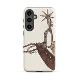 Leather Spur - Vera Van Voris 1930s Art Phone Case Samsung Galaxy S24 Plus / Matte Cream-colored Phone Case Detailed Illustration Metallic