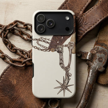 Leather Spur - Vera Van Voris 1930s Art Phone Case White Detailed Illustration Vintage-style Horse, Thousand Untamed Miles Mobile Cases