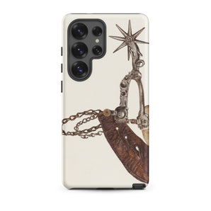 Leather Spur - Vera Van Voris 1930s Art Samsung Case, Galaxy S25 Ultra / Matte, White Smartphone Case Western Spur Design