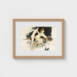 Les Sorcieres Ou Tandem - Jean Veber Art Print / Canvas Two Witches Fuse, Vebar, Ocher Air Prints