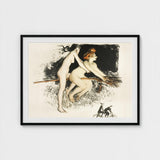 Les Sorcieres Ou Tandem - Jean Veber Art Print / Canvas Two Witches Fuse, Vebar, Ocher Air Prints