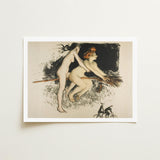 Les Sorcieres Ou Tandem - Jean Veber Art Print / Canvas Two Witches Fuse, Vebar, Ocher Air Prints
