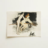 Les Sorcieres Ou Tandem - Jean Veber Art Print / Canvas Vintage-style Illustration Two Nude Women Broomstick Dark Witches Fuse, Vebar,
